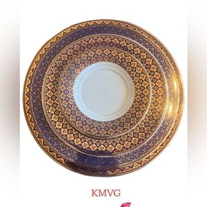 Vintage SHINEPUKUR Golden Jublee Fine China Place Setting 4 Piece Set